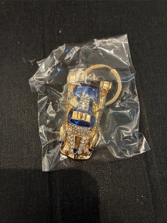 Accessories - Gold and Blue Crystal Car Keychain